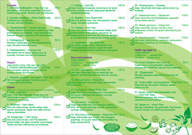 Green buddha menu